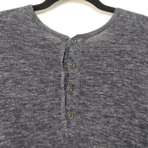 JOHN VARVATOS | large | Heather Blue Long Sleeve Henley Shirt